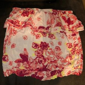 Strapless floral top